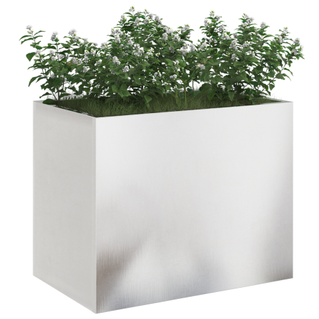 vidaXL Tuin Bloempot Zilver 50 x 32 x 40 cm Roestvrij staal afbeelding3 - 1