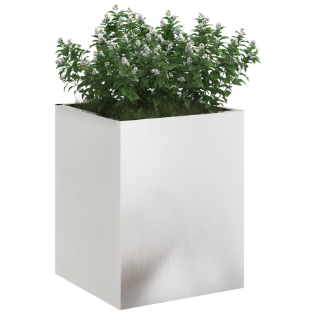 vidaXL Tuin Bloempot Zilver 50 x 32 x 40 cm Roestvrijstaal afbeelding3 - 1