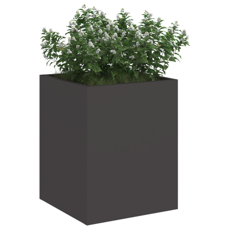 vidaXL Tuin Bloempot Zwart 32 x 32 x 40 cm Koudgewalst staal afbeelding3 - 1