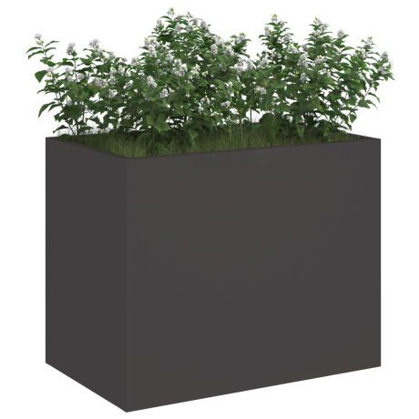 vidaXL Tuin Bloempot Zwart 50 x 32 x 40 cm Koudgewalst staal afbeelding3 - 1
