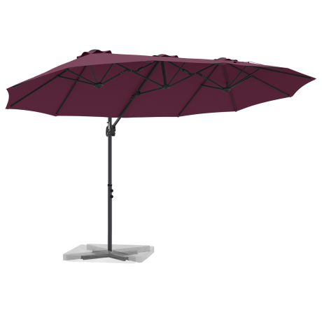 vidaXL Tuin Cantilever Parasol Bordeauxrood Large Poedergecoat staal afbeelding3 - 1