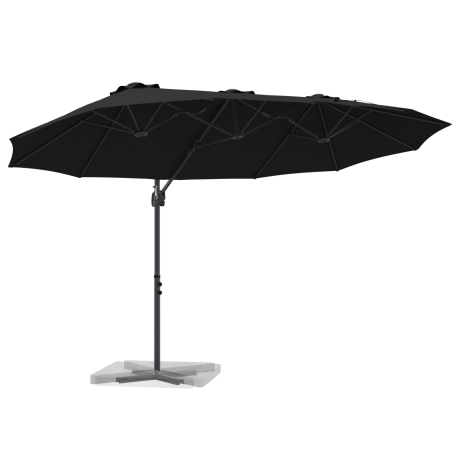vidaXL Tuin Cantilever Parasol met slot Zwart Large Poedergecoat staal afbeelding3 - 1