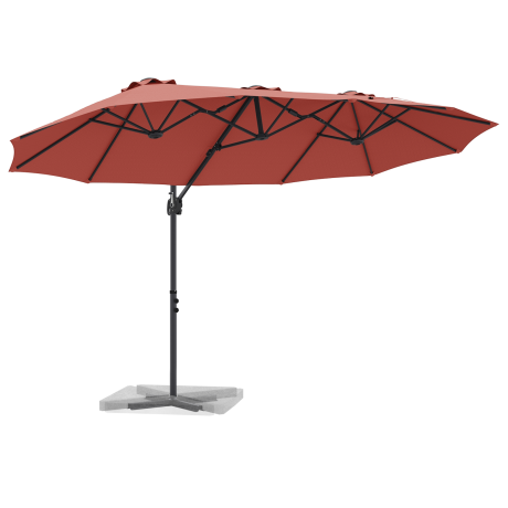 vidaXL Tuin Cantilever Parasol Terracotta Large Poedergecoat staal afbeelding3 - 1