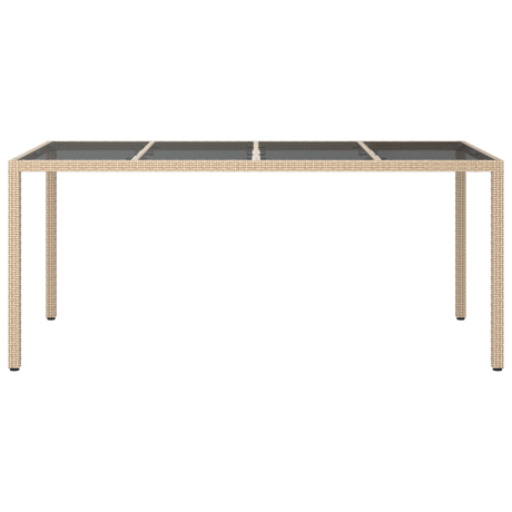 vidaXL Tuin Eettafel Beige 190x90x75 cm Poly Rattan afbeelding3 - 1