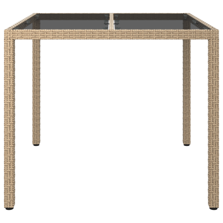 vidaXL Tuin Eettafel Beige 90x90x75 cm Poly Rattan afbeelding3 - 1