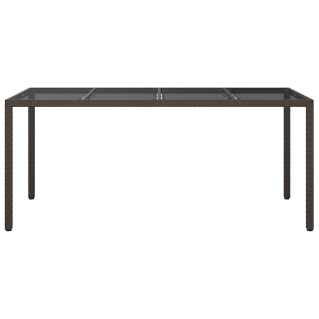 vidaXL Tuin Eettafel Bruin 190x90x75 cm Poly Rattan afbeelding3 - 1