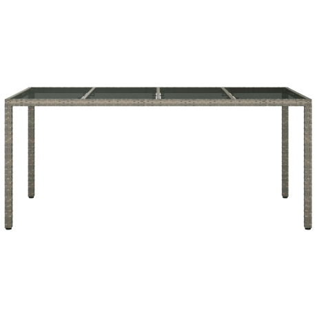 vidaXL Tuin Eettafel Grijs 190x90x75 cm Poly Rattan afbeelding3 - 1