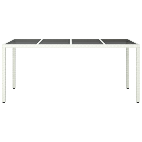 vidaXL Tuin Eettafel Wit 190x90x75 cm Poly Rattan afbeelding3 - 1