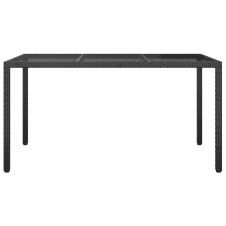 vidaXL Tuin Eettafel Zwart 150x90x75 cm Poly Rattan afbeelding3 - 1