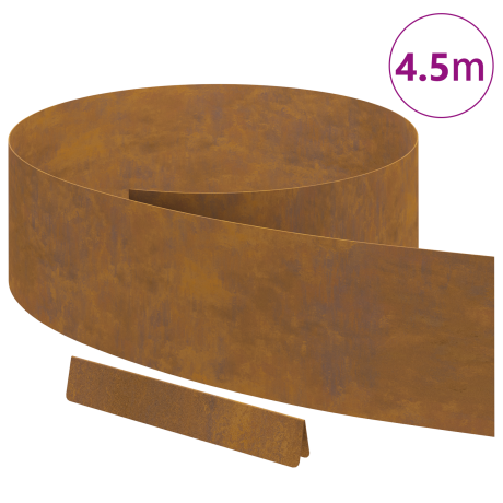 vidaXL Tuin Grasperkafwerking Roestig 450 x 20 cm Cortenstaal afbeelding3 - 1