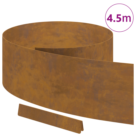 vidaXL Tuin Grasperkafwerking Roestig 450 x 25 cm Cortenstaal afbeelding3 - 1