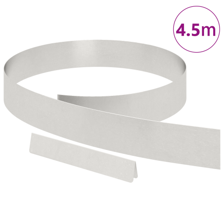 vidaXL Tuin Grasperkafwerking Zilver 450 x 10 cm Roestvrij staal afbeelding3 - 1