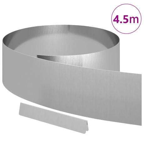 vidaXL Tuin Grasperkafwerking Zilver 450 x 20 cm Gegalvaniseerd staal afbeelding3 - 1