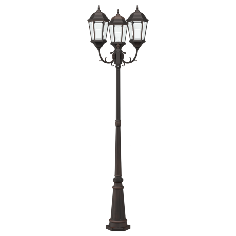vidaXL Tuin Lamp Paal 3-Lamp E27 Brons 235 cm Aluminium afbeelding3 - 1