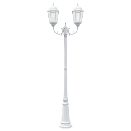 vidaXL Tuin Lampenpaal 2-Lamp E27 Wit 235 cm Aluminium afbeelding3 - 1
