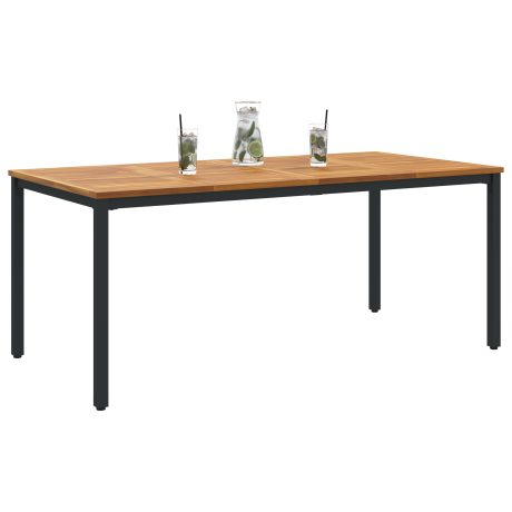 vidaXL Tuin Tafel 180x90x75 cm van Massief Acacia Hout en Metaal afbeelding3 - 1