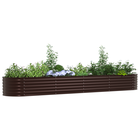 vidaXL Tuin Verhoogd Bed Bruin 400x80x44 cm Gegalvaniseerd Staal afbeelding3 - 1