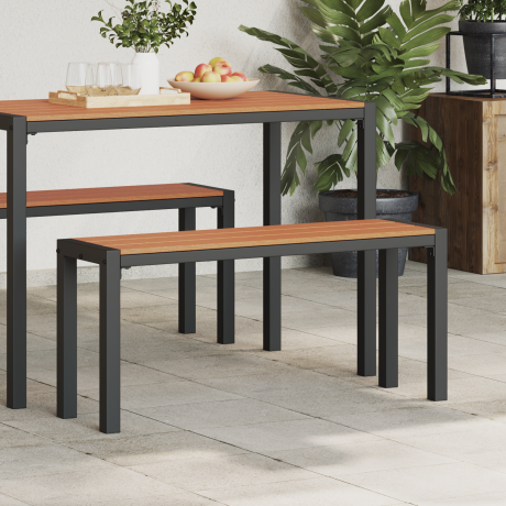 vidaXL Tuinbank 100 cm staal en WPC bruin en zwart afbeelding3 - 1