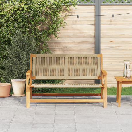vidaXL Tuinbank Beige 76x122x73 cm van Massief Acaciahout afbeelding3 - 1