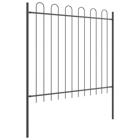 vidaXL Tuinhek 4 pcs Grijs 6,8 x 1,5 m Poedercoating staal afbeelding3 - 1