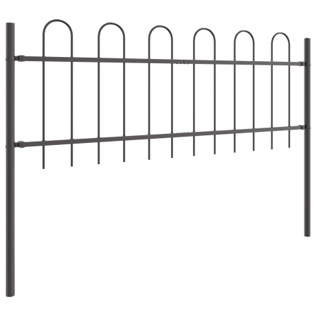 vidaXL Tuinhek 8 pcs Grijs 13,6 x 0,6 m Poedercoating staal afbeelding3 - 1