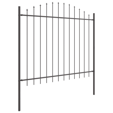 vidaXL Tuinhek 2 pcs Grijs 170 x 190 cm Gepoedercoat staal afbeelding3 - 1