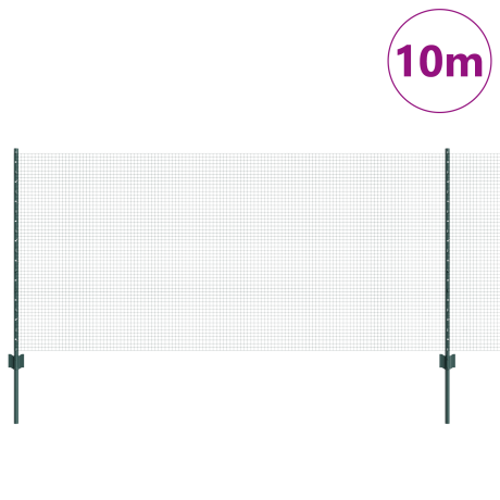 vidaXL Tuinhek Set 2 Stuks Groen Metaal 10 x 1 m Duurzaam Tuinhek afbeelding3 - 1