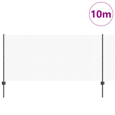 vidaXL Tuinhek Set Set van 2 Grijs Metaal 10 x 1 m Stevig Tuinhek afbeelding3 - 1