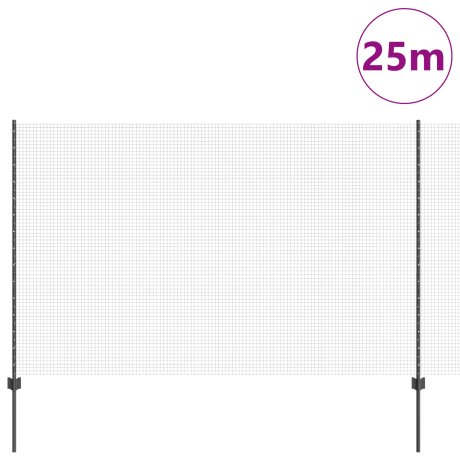 vidaXL Tuinhek Set Set van 2 Grijs Metaal 25 x 1.5 m Duurzaam afbeelding3 - 1