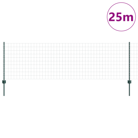vidaXL Tuinhek Set Set van 2 Groen Staal 25 x 0.8 m Duurzaam Tuinhek afbeelding3 - 1