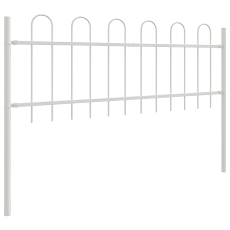 vidaXL Tuinhek 4 pcs Wit 6,8 x 0,6 m Poedercoating staal afbeelding3 - 1