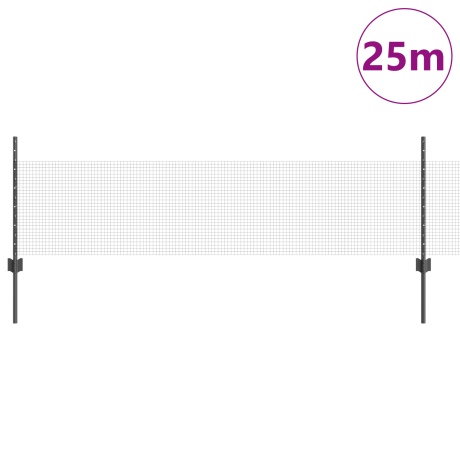 vidaXL Tuinhekje Set Set van 2 Grijs Gegalvaniseerd staal 25 x 0.5 m rol afbeelding3 - 1