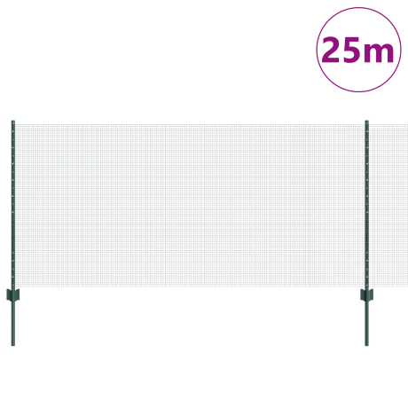 vidaXL Tuinhekje Set Set van 2 Groen Verzinkt staal 25 x 1 m Duurzaam afbeelding3 - 1
