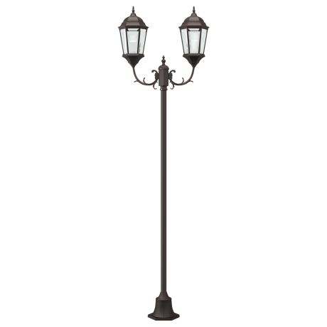 vidaXL Tuinlamp paal 2 lampen E27 220 cm aluminium bronskleurig afbeelding3 - 1