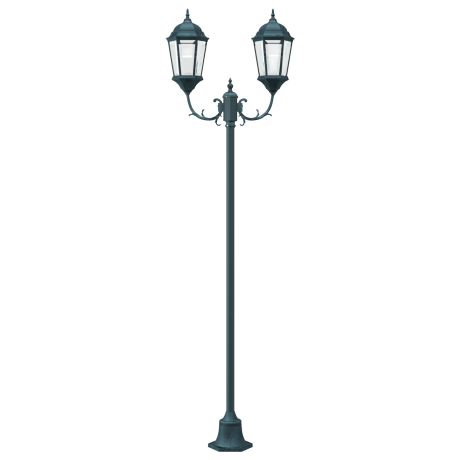 vidaXL Tuinlamp paal 2 lampen E27 220 cm aluminium groen afbeelding3 - 1