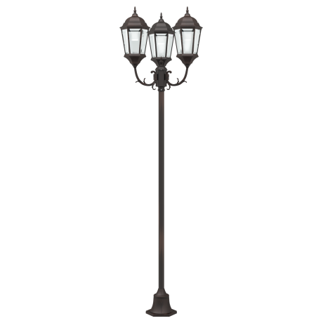 vidaXL Tuinlamp paal 3 lampen E27 220 cm aluminium bronskleurig afbeelding3 - 1