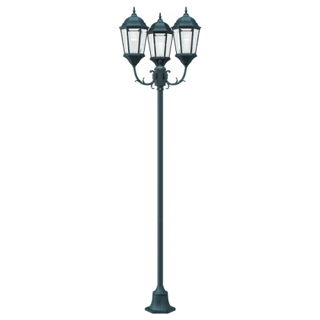 vidaXL Tuinlamp paal 3 lampen E27 220 cm aluminium groen afbeelding3 - 1