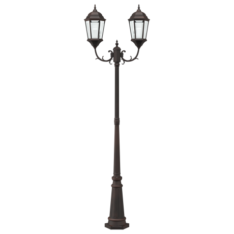 vidaXL Tuinlampenpaal 2-Lamp E27 Brons 235 cm Aluminium afbeelding3 - 1