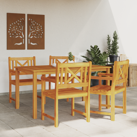 vidaXL Tuinbank 4 pcs Naturel 56 x 55,5 x 90 cm Massief Acaciahout afbeelding3 - 1