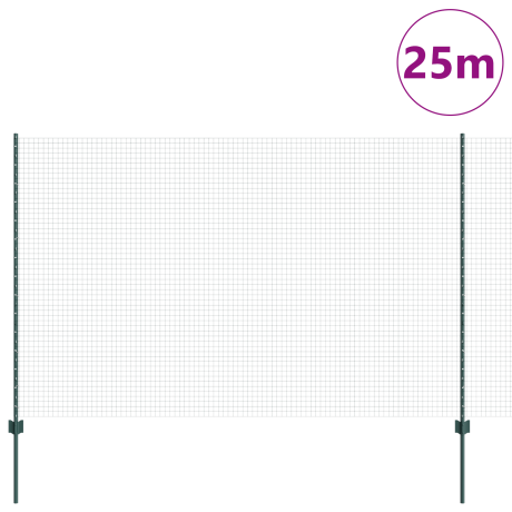 vidaXL Tuinomheiningset Set van 2 Groen Metaal 25 x 1,5 m Duurzaam afbeelding3 - 1