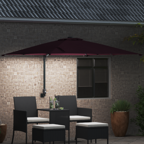 vidaXL Tuinparasol Bordeauxrood 248.5 x 247.5 x 160 cm Stof afbeelding3 - 1