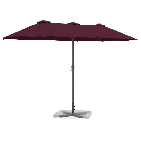 vidaXL Tuinparasol Bordeauxrood 380 x 196 x 235 cm Poedergecoat staal afbeelding3 - 1