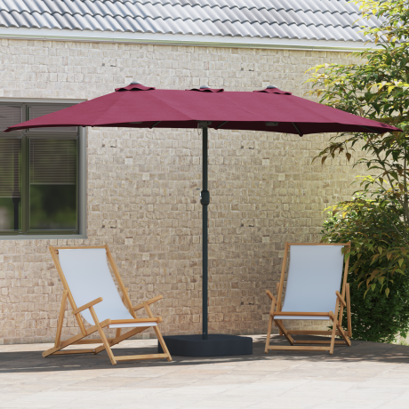 vidaXL Tuinparasol Bordeauxrood 385 x 209 x 244 cm Stof afbeelding3 - 1
