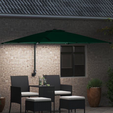 vidaXL Tuinparasol Groen 248.5 x 247.5 x 160 cm Stof afbeelding3 - 1