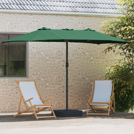 vidaXL Tuinparasol Groen 385 x 209 x 244 cm Stof afbeelding3 - 1