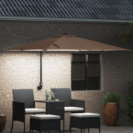 vidaXL Tuinparasol Taupe 248.5 x 247.5 x 160 cm Stof afbeelding3 - 1