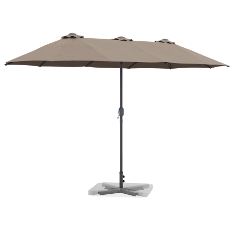 vidaXL Tuinparasol Taupe 380 x 196 x 235 cm Poedergecoat staal afbeelding3 - 1