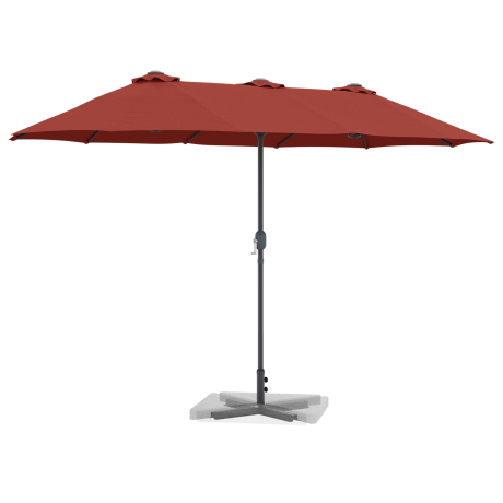 vidaXL Tuinparasol Terracotta 380 x 196 x 235 cm Poedergecoat staal afbeelding3 - 1