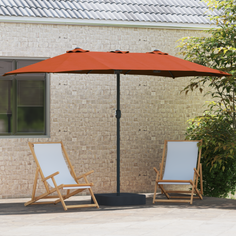 vidaXL Tuinparasol Terracotta 385 x 209 x 244 cm Stof afbeelding3 - 1