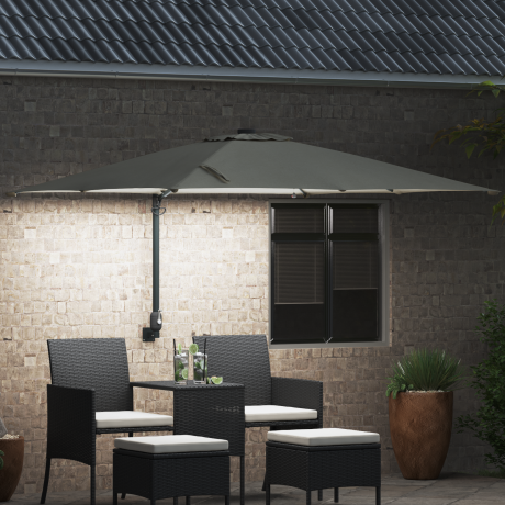 vidaXL Tuinparasol Zand 248.5 x 247.5 x 160 cm Stof afbeelding3 - 1